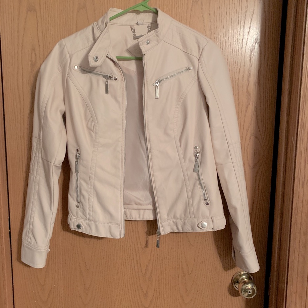 Pink leather jacket